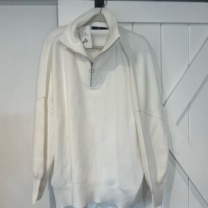 White Half-Zip Sweater